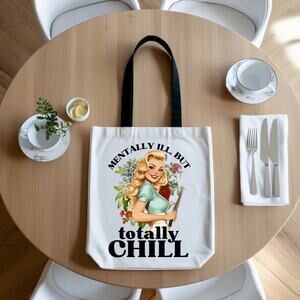 Sarcastic Retro Pinup Girl Large Tote Bag